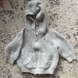 6-12 month GAP Kids Light Gray Knit Hoodie